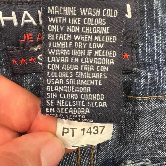 Halston Dark Wash Straight Leg Trouser Jeans PT1437 Size 10 Double Button - Picture 7 of 9